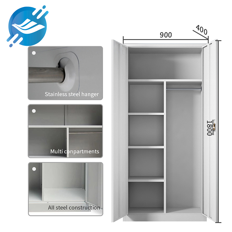 Famolavolana fanaka amin'ny efitra fatoriana White Steel 2 Varavarana Clothes Locker Metal Cabinet | Youlian (4)