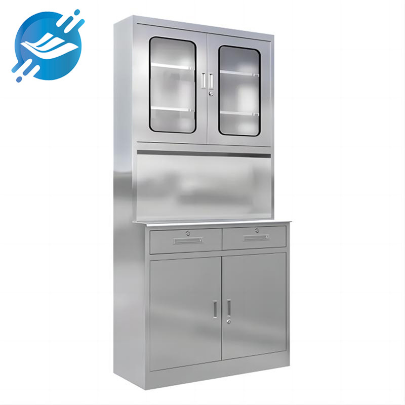 1. Made of 304 stainless steel plate material

2. Thickness: 0.5-1.2mm

3. The medical cabinet is easy to disassemble and assemble, has a solid structure and is durable.

4. The original color of stainless steel.

5. Surface treatment: brushed

6. Dust-proof, moisture-proof, corrosion-proof and theft-proof

7. Strong load-bearing capacity, with casters for easy movement

8. Two double doors are embedded in transparent acrylic for easy access.

9. Application areas: schools, gymnasiums, public places, staff rooms, offices, laboratories, hospitals